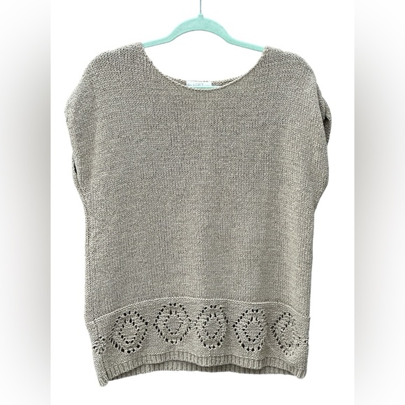 LOFT Sweaters - LOFT Heathered Taupe Scoop Neck Knit Sweater